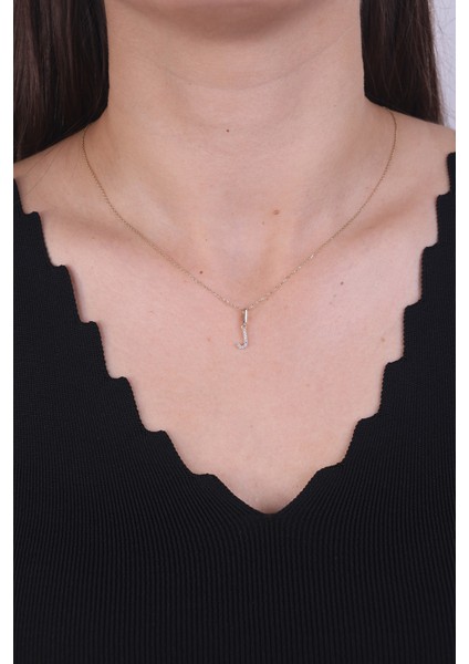 14 Ayar Altın Kolye - Bileklik - Küpe Charm Uç J Harfi fırsatları