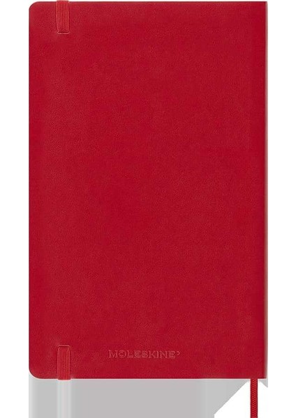 Yumuşak Kapak Çizgili Defter L Boy 13X21 cm 192 Sayfa Scarlet Kırmızı