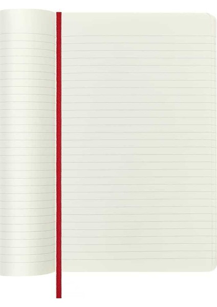 Yumuşak Kapak Çizgili Defter L Boy 13X21 cm 192 Sayfa Scarlet Kırmızı