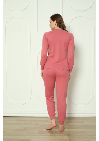 Fwn 4006 Interlok Kışlık Bulut Desenli Kadın Pijama Takımı modelleri