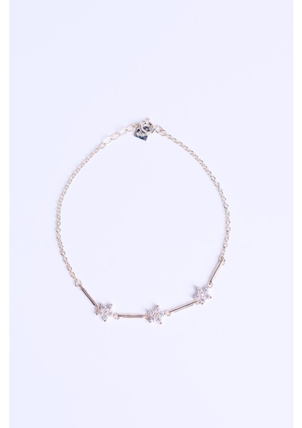 14 Ayar Altın Taşlı Çiçek Model Zincir Bileklik indirimleri