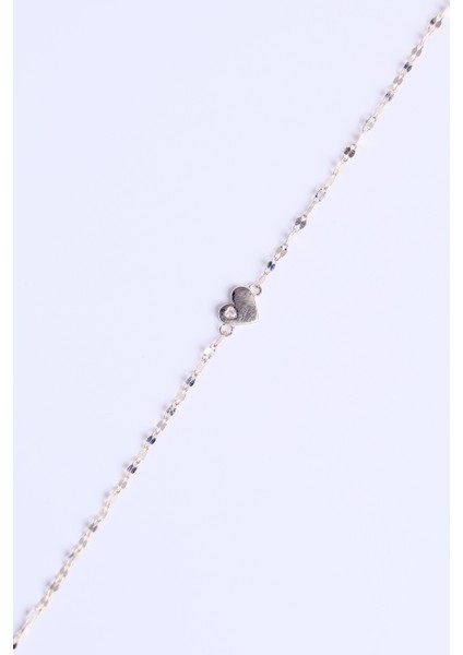 14 Ayar Altın Aynalı Zincir Taşlı Kalp Model Bileklik fırsatları