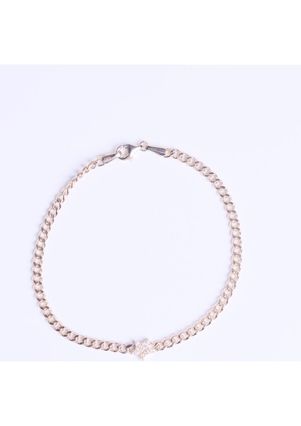 14 Ayar Altın Zincir Model Taşlı Yıldız Bileklik indirimleri