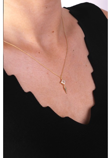 14 Ayar Altın Sallantılı Kuzey Yıldızı Kolye fiyatları