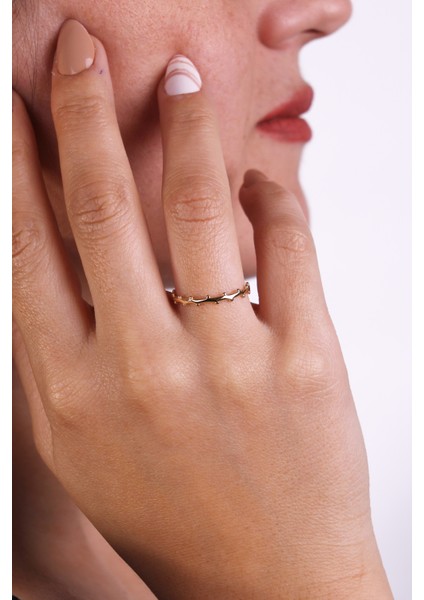 14 Ayar Altın Noktalı Çıtır Yüzük modelleri