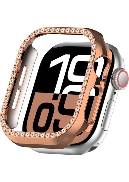 Apple Watch 10 Serisi 42MM Taşlı Kılıf Sert Pc Kasa Koruma Kasa Koruyucu Gard 05