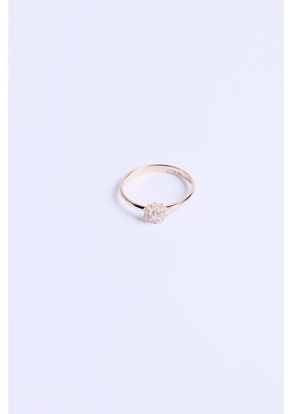 14 Ayar Altın Çiçek Modeli Taşlı Yüzük fırsatları