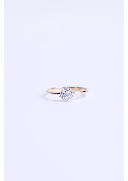 14 Ayar Altın Çiçek Modeli Taşlı Yüzük indirimleri