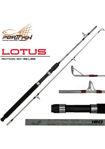 Lotus 150 cm Metal Halkalı Tekne Kamışı 20- 26 Lbs