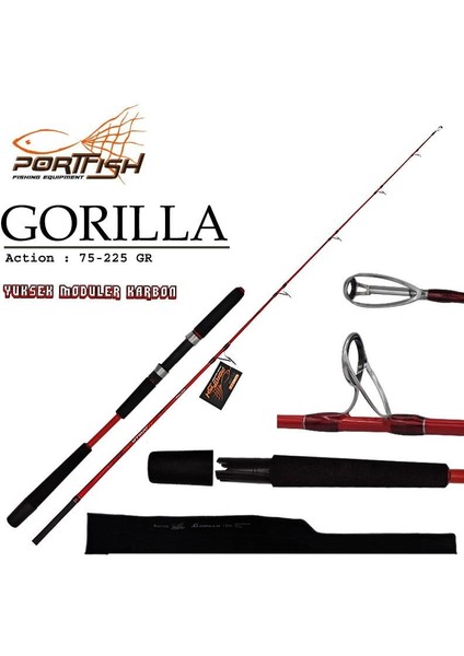 Gorilla Jig Kamışı 180 cm 75-225 gr 2 Parça