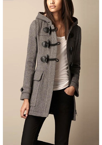 Günlük Kışlık Kaşe Kaşmir Kadın Kaban