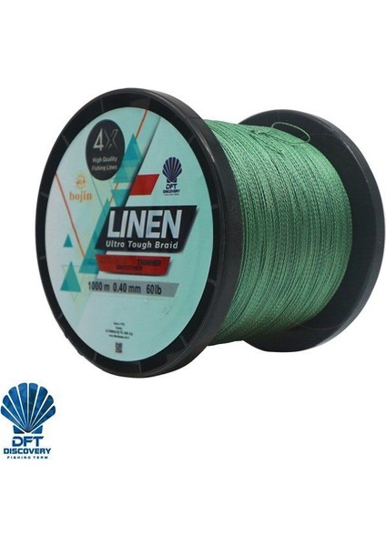 Bojin 4x Linen Ip Misina 0.40 mm 1000M Yeşil
