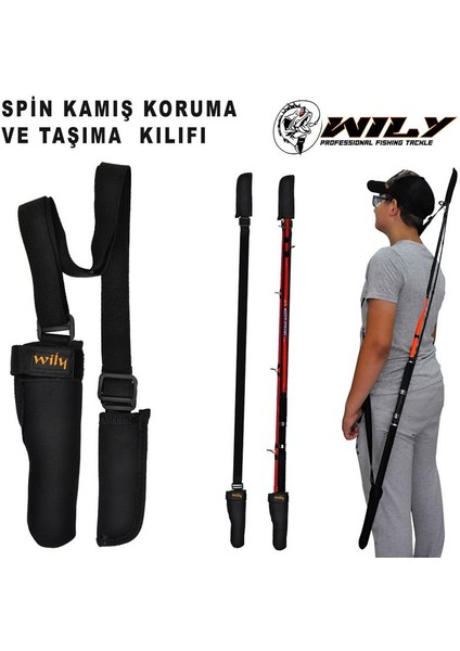 Neopren Spin Kamış Koruma ve Taşıma Kılıfı