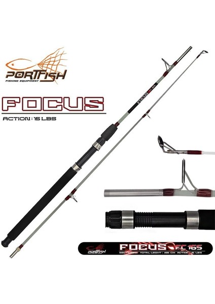 Focus 240 cm Vidalı Dolgu Tekne Kamışı 15 Lbs