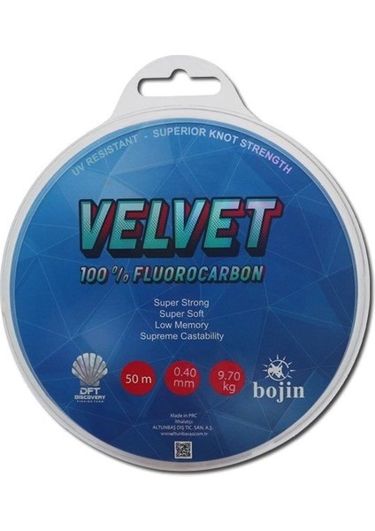 Bojin Velvet Fluorocarbon 50 M 0.40 mm Misina