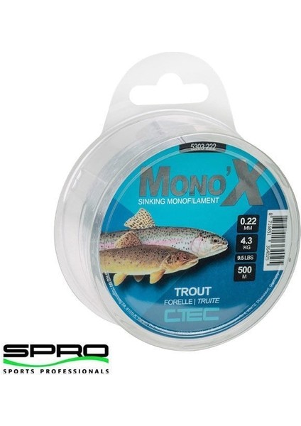 C-Tec Mono x Trout 0.26MM 500M Misina 1/1