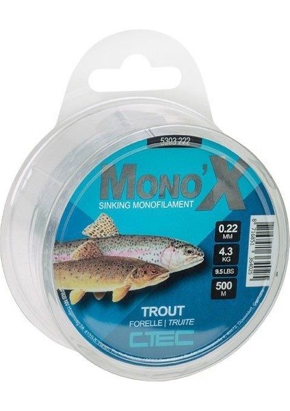 C-Tec Mono x Trout 0.26MM 500M Misina 1/1 fiyatları
