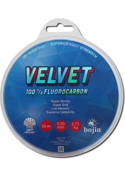 Bojin Velvet Fluorocarbon 50 M 0.30 mm Misina fiyatları
