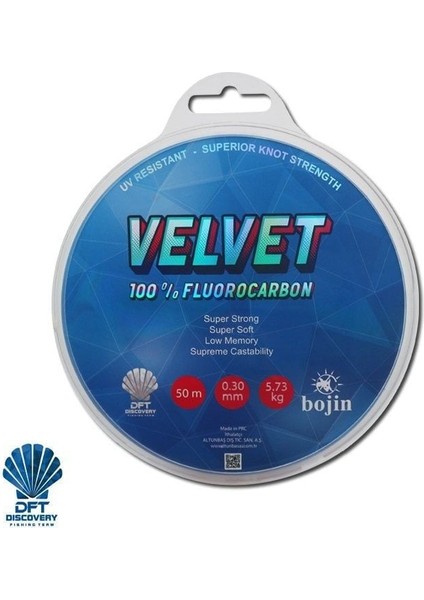 Bojin Velvet Fluorocarbon 50 M 0.30 mm Misina modelleri
