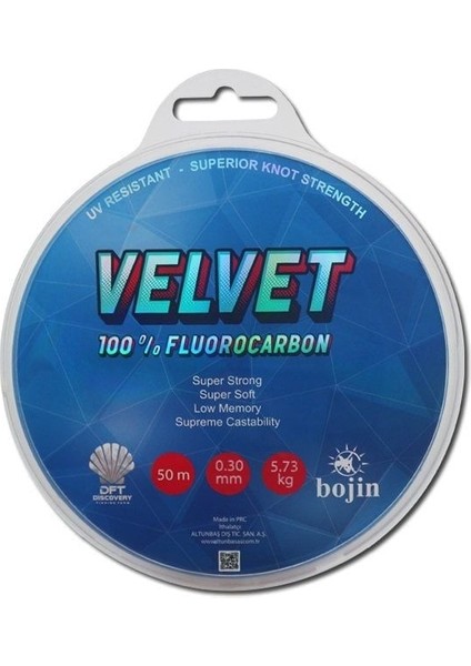 Bojin Velvet Fluorocarbon 50 M 0.30 mm Misina fırsatları