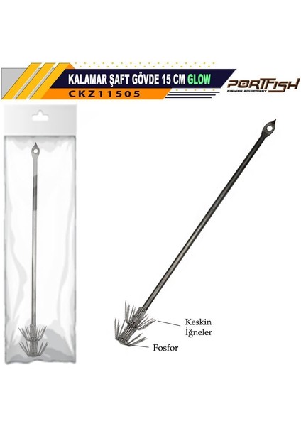 Kalamar Şaftı Gövde Glow 15 cm