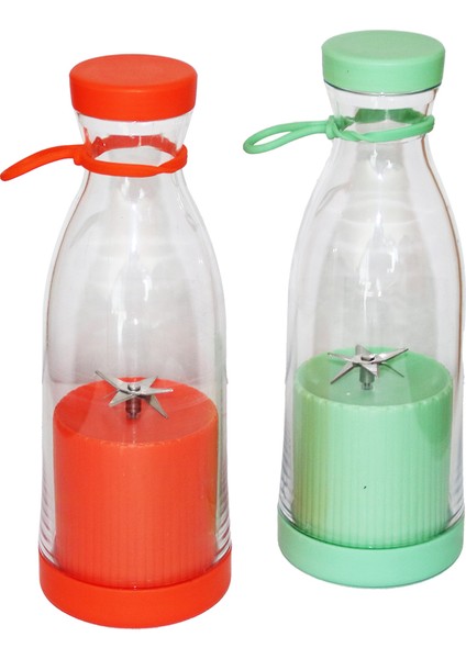 Şişe Modeli Taşınabilir USB Şarjlı Blender 40W - 420ML (2818)