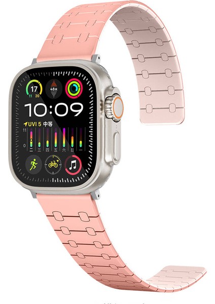 Apple Watch 2/3/4/5/6/7/8/9/se/nike 38MM 40MM 41MM Çizgili Desenli Silikon Kordon (KRD-111)