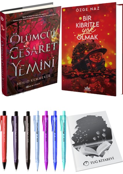 Bir Kibritle Yok Olmak 2 (Ciltli) Özge Naz ve Ölümcül Cesaret Yemini (Ciltli) Brigid Kemmerer 2'li Set + Armağan