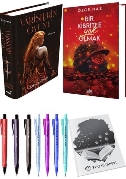 Bir Kibritle Yok Olmak 2 (Ciltli) Özge Naz ve Varislerin Oyunu (Ciltli) Adora Yağmur 2'li Set + Armağan