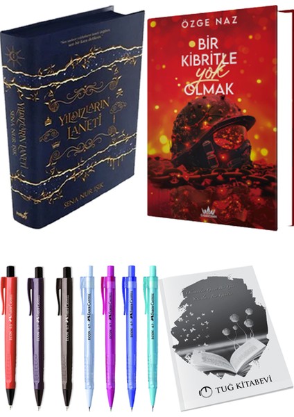 Bir Kibritle Yok Olmak 2 (Ciltli) Özge Naz ve Yıldızların Laneti 1 (Ciltli) Sena Nur Işık 2'li Set + Armağan