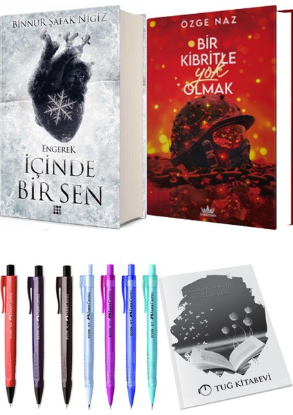 Bir Kibritle Yok Olmak 2 (Ciltli) Özge Naz ve İçinde Bir Sen 1 Engerek (Ciltli) Binnur Şafak Nigiz 2'li Set + Armağan