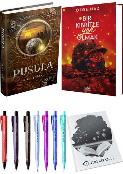 Bir Kibritle Yok Olmak 2 (Ciltli) Özge Naz ve Pusula 2 Kızıl Şafak (Ciltli) Kader Arvas 2'li Set + Armağan