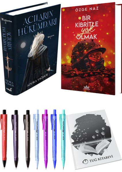 Bir Kibritle Yok Olmak 2 (Ciltli) Özge Naz ve Acıların Hükümdarı (Ciltli) Adora Yağmur 2'li Set + Armağan