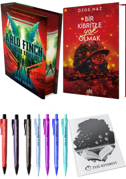 Bir Kibritle Yok Olmak 2 (Ciltli) Özge Naz ve Arlo Finch Gölgeler Krallığı (Ciltli) John August 2'li Set + Armağan