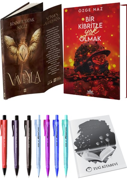 Bir Kibritle Yok Olmak 2 (Ciltli) Özge Naz ve Vaveyla 1 Sönmüş (Ciltli) Binnur Şafak Nigiz 2'li Set + Armağan