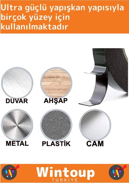 Premium Üretim Ultra Dayanıklı Iz Bırakmaz Elastik Çift Taraflı 10METRE-48MM Akrilik Köpük Bant 5'li