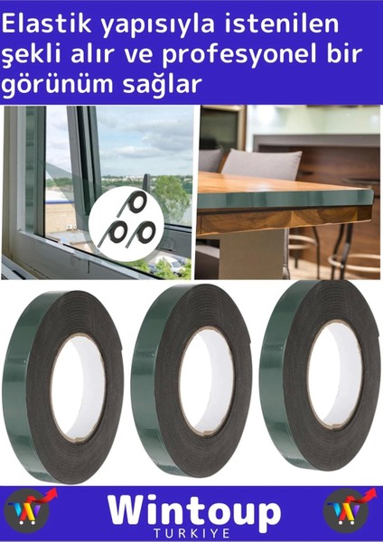 Premium Üretim Süper Iz Bırakmaz Elastik Model Çift Taraflı 36MM-10METRE Akrilik Köpük Bant 5'li