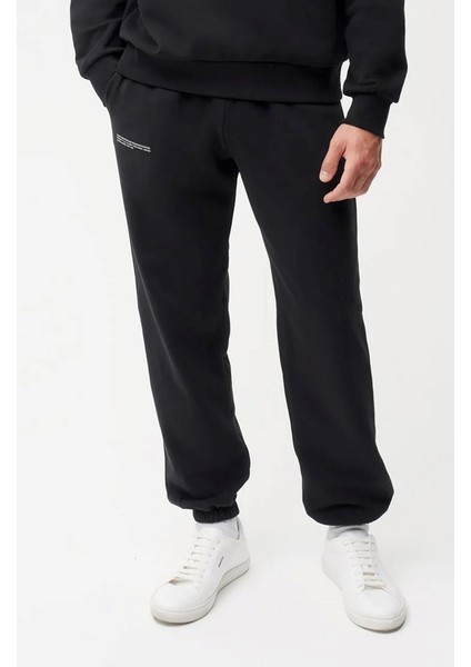Beli Lastikli Paçası Lastikli Pamuklu Nefes Alan Nature Concept Regular Fit Jogger Siyah Eşofman Altı