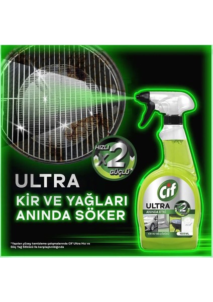 Ultra Anında Etki Kir ve Yağ Çözücü 1025 ml x3 Mikrofiber Bez
