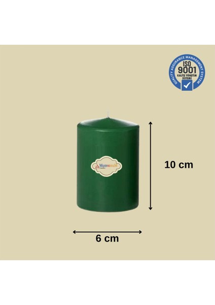 3 Lü Yeşil Set Mum Çap :6 cm
