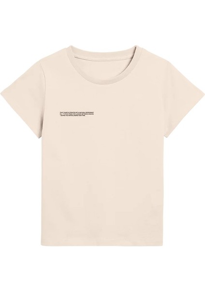 Bej Çocuk Unisex Nature Concept Baskılı Oversize T-Shirt