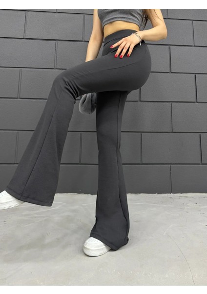 Kadın Ispanyol Paça Krep Yüksek Bel Likralı Toparlayıcı Tayt Pantolon fırsatları