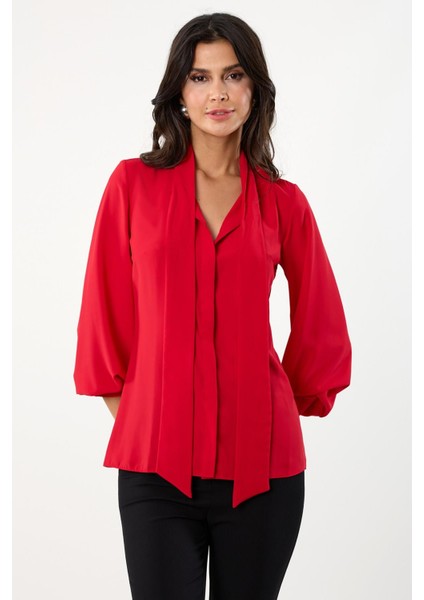 Humberto Şal Yaka Bluz Kırmızı fiyatları