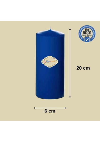 3 Lü Mavi Set Mum Çap :6 cm