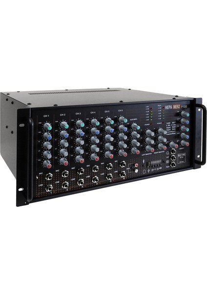 Hepa Merz Powerful P1200 Profesyonel Stereo Küp Power Mixer Anfi 2x600W Ekho Reverb 100V/8 Ohm Usb Bluetooth