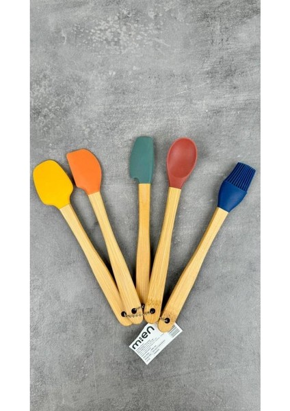 Bambu Silikon Spatula Seti 5 Li MİEN-456