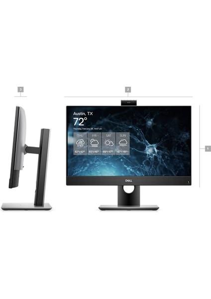 7490 Optiplex i7-10700 8GB 512GB SSD 23,8" Freedos All-in-One Masaüstü Bilgisayar