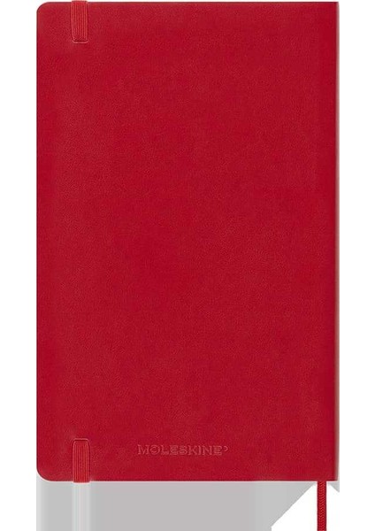 Yumuşak Kapak Çizgisiz Defter L Boy 13X21 cm 192 Sayfa Scarlet Kırmızı