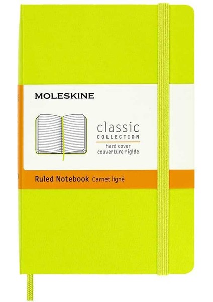 Sert Kapak Çizgili Defter Cep Boy 9X14 cm 192 Sayfa Limon Yeşili