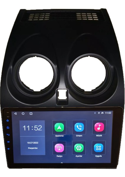 Nissan Qashqai 2007-2014 Yıl Android Sürüm 13 Kablosuz Carplay Navigasyon Multimedya 9 Inç Ekran 4G Ram + 32GB Hafıza Çerçeveli ve arka görüş kameralı
